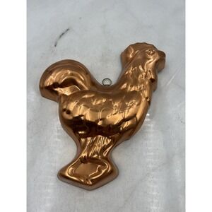 Vintage ODI Solid Copper Rooster Mold Wall Hanging Portugal Farmhouse Kitchen De